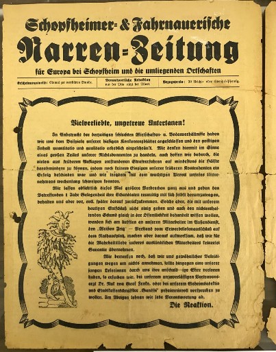 NArrenzeitung auf dem Jahr 1931